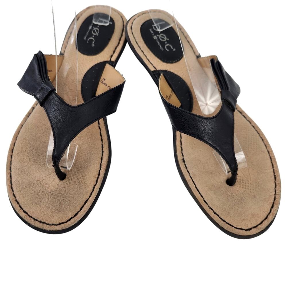 B.O.C. Born Concepts Sandals Size 9 Black, Bow Summer Shoes